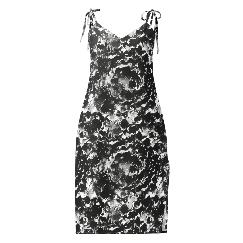 Monochrome Rift on Slip Dress — Front