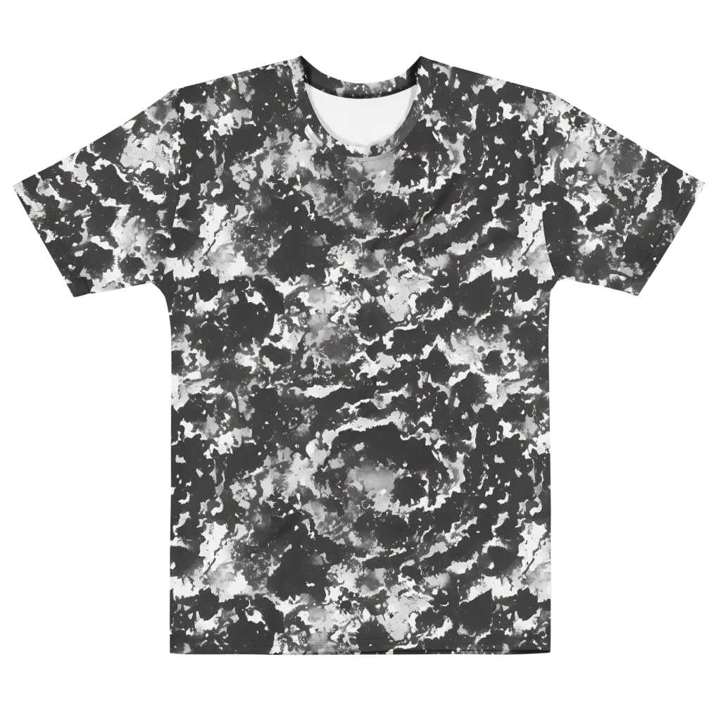 Monochrome Rift on Men's Cotton Crew Neck T-Shirt — Front