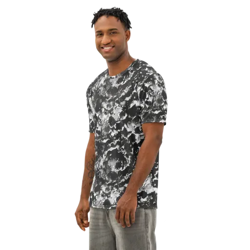 Monochrome Rift on a Men's Cotton Crew Neck T-Shirt
