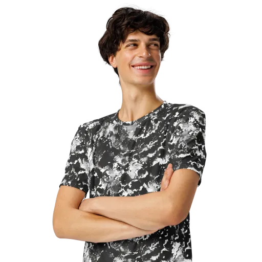 Monochrome Rift on a Men's Crew Neck T-Shirt