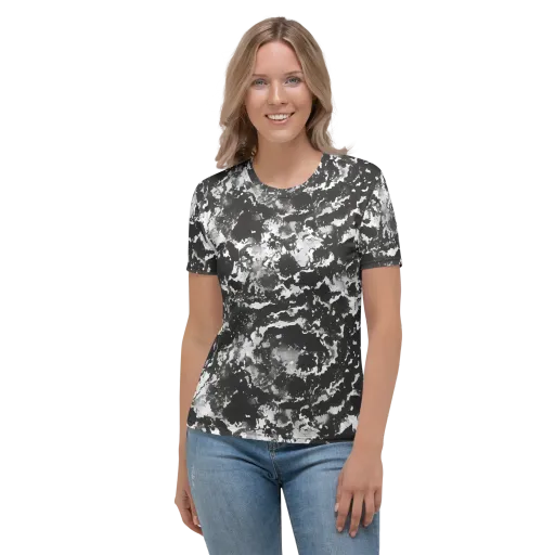 Monochrome Rift on a Women's Crew Neck T-Shirt