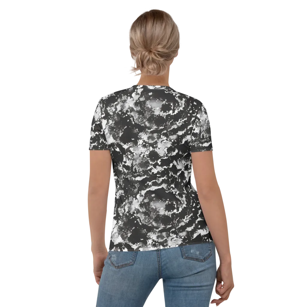 Monochrome Rift on Women's Crew Neck T-Shirt — Back