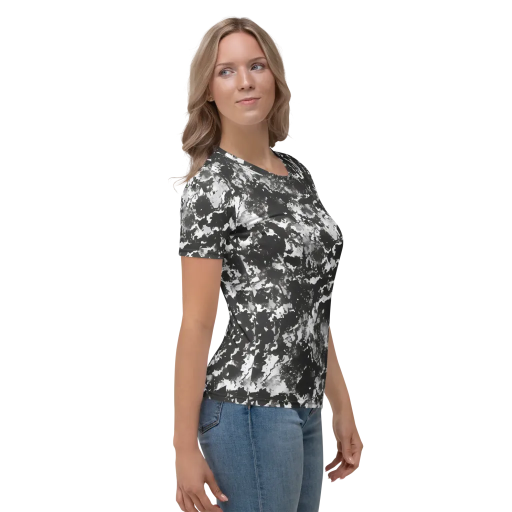 Monochrome Rift on Women's Crew Neck T-Shirt — Right