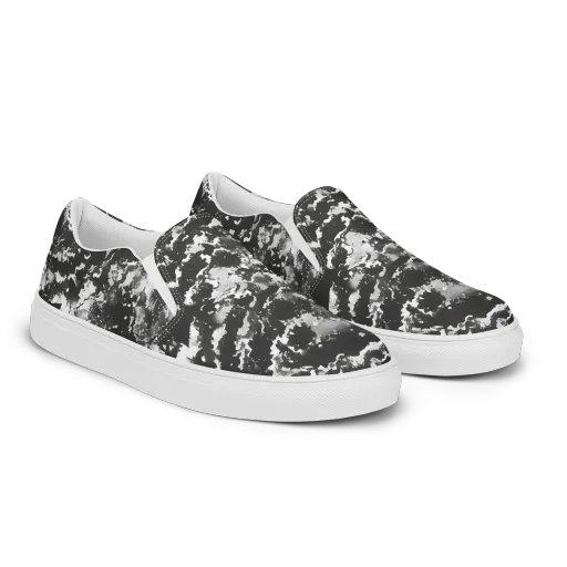 Monochrome Rift on a Men's Slip-On Canvas Shoes
