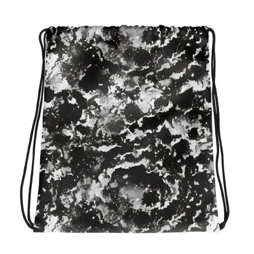 Monochrome Rift on a Drawstring Bag