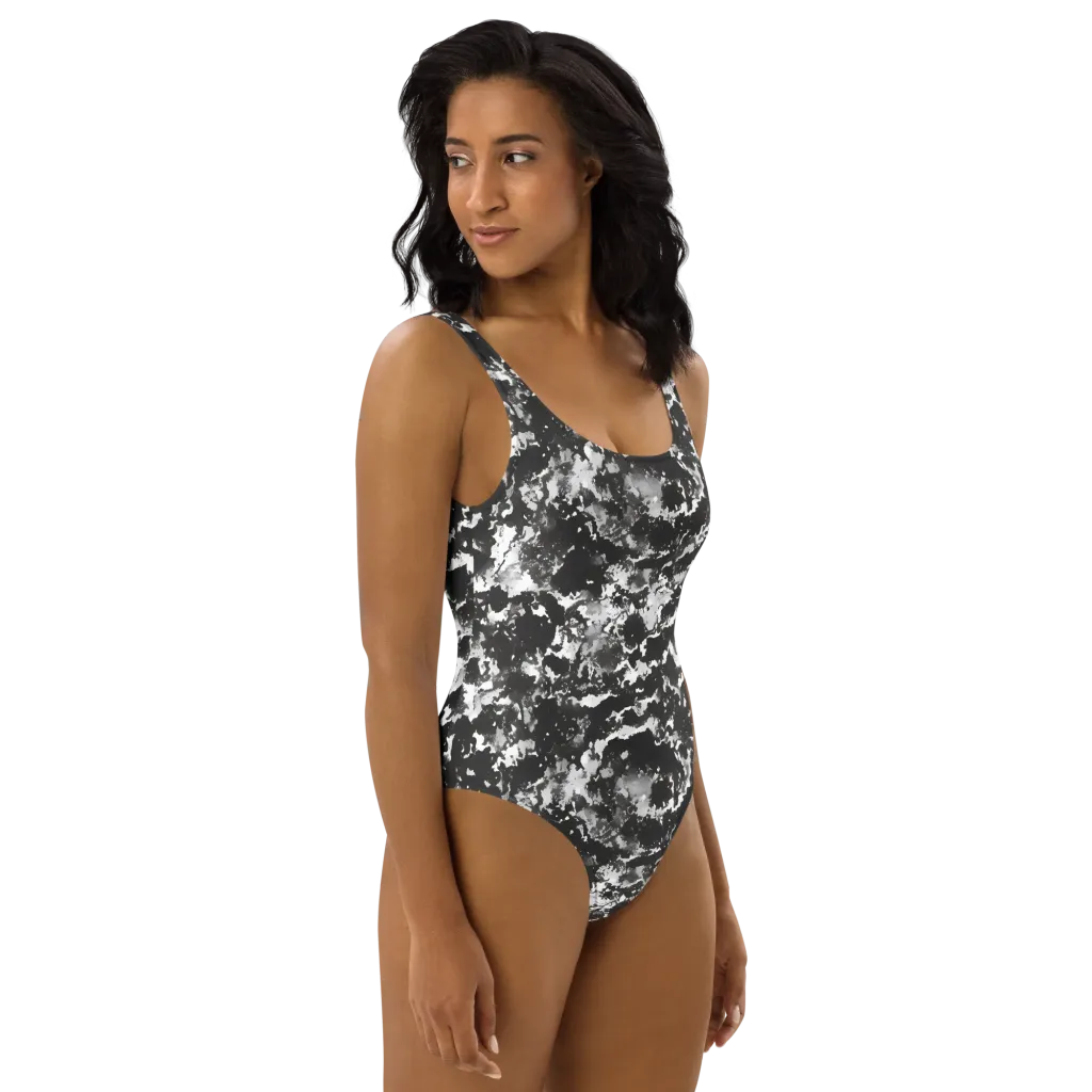 Monochrome Rift on One-Piece Swimsuit — Right