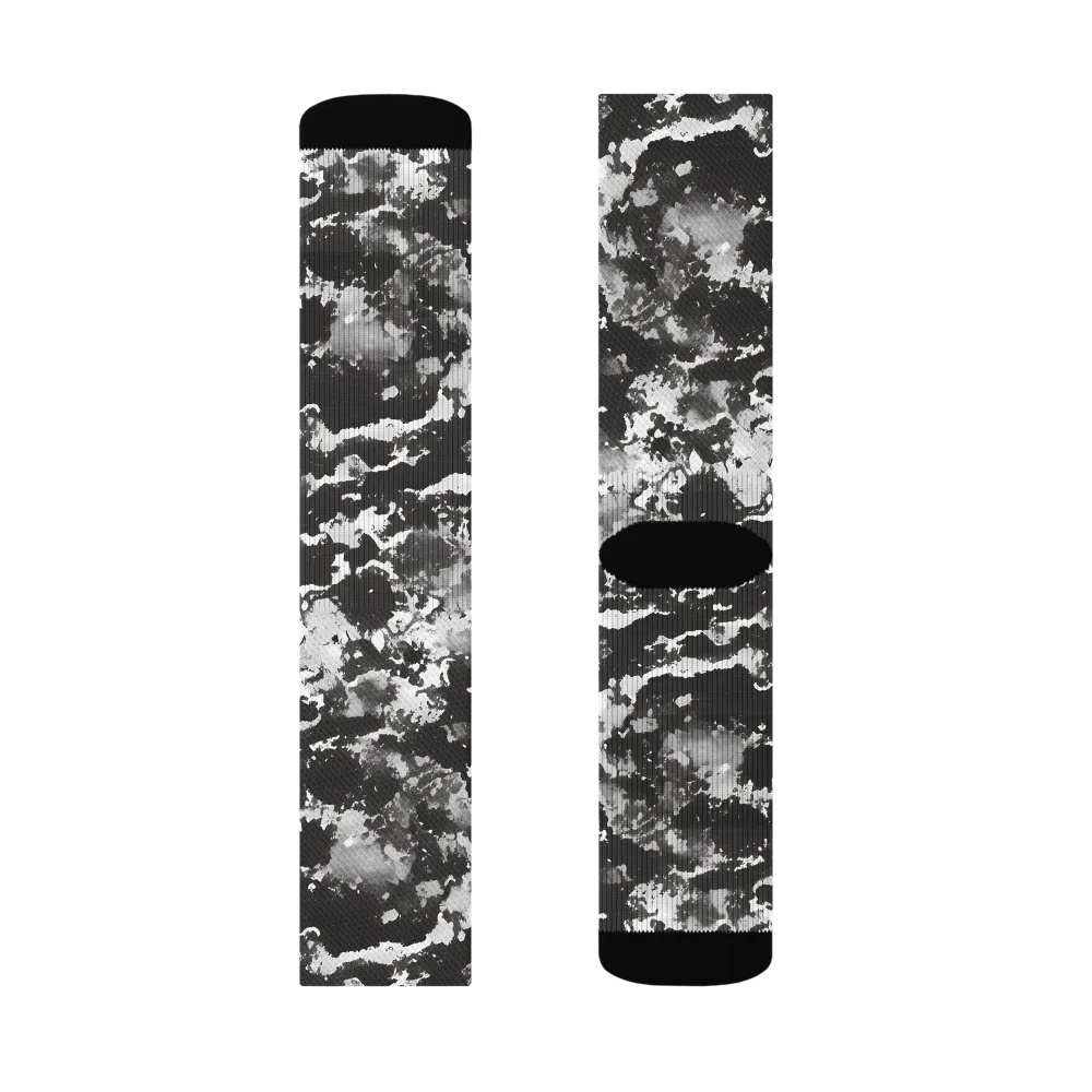 Monochrome Rift on Socks — Left Sock