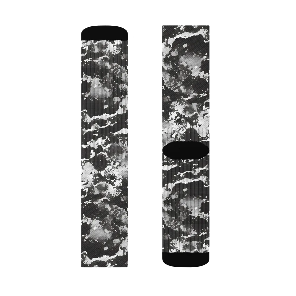 Monochrome Rift on Socks — Right Sock