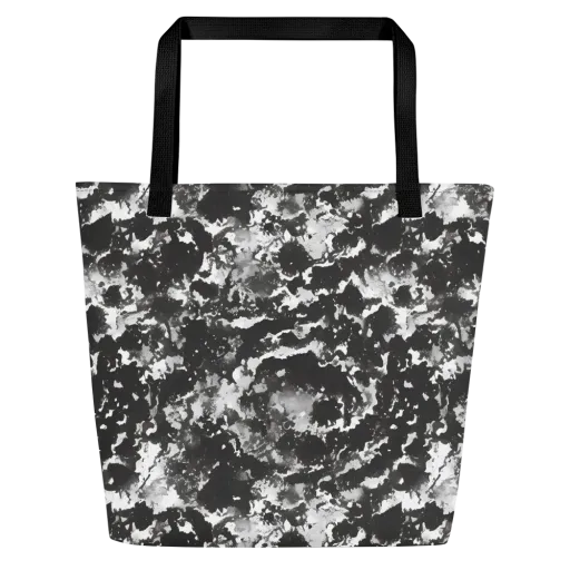 Monochrome Rift on a Large Tote Bag W/ Pocket