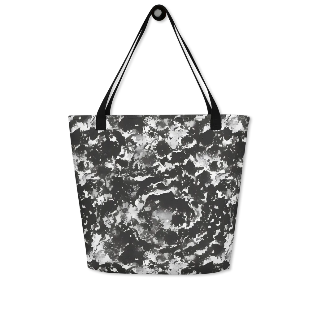Monochrome Rift on Large Tote Bag W/ Pocket — Front