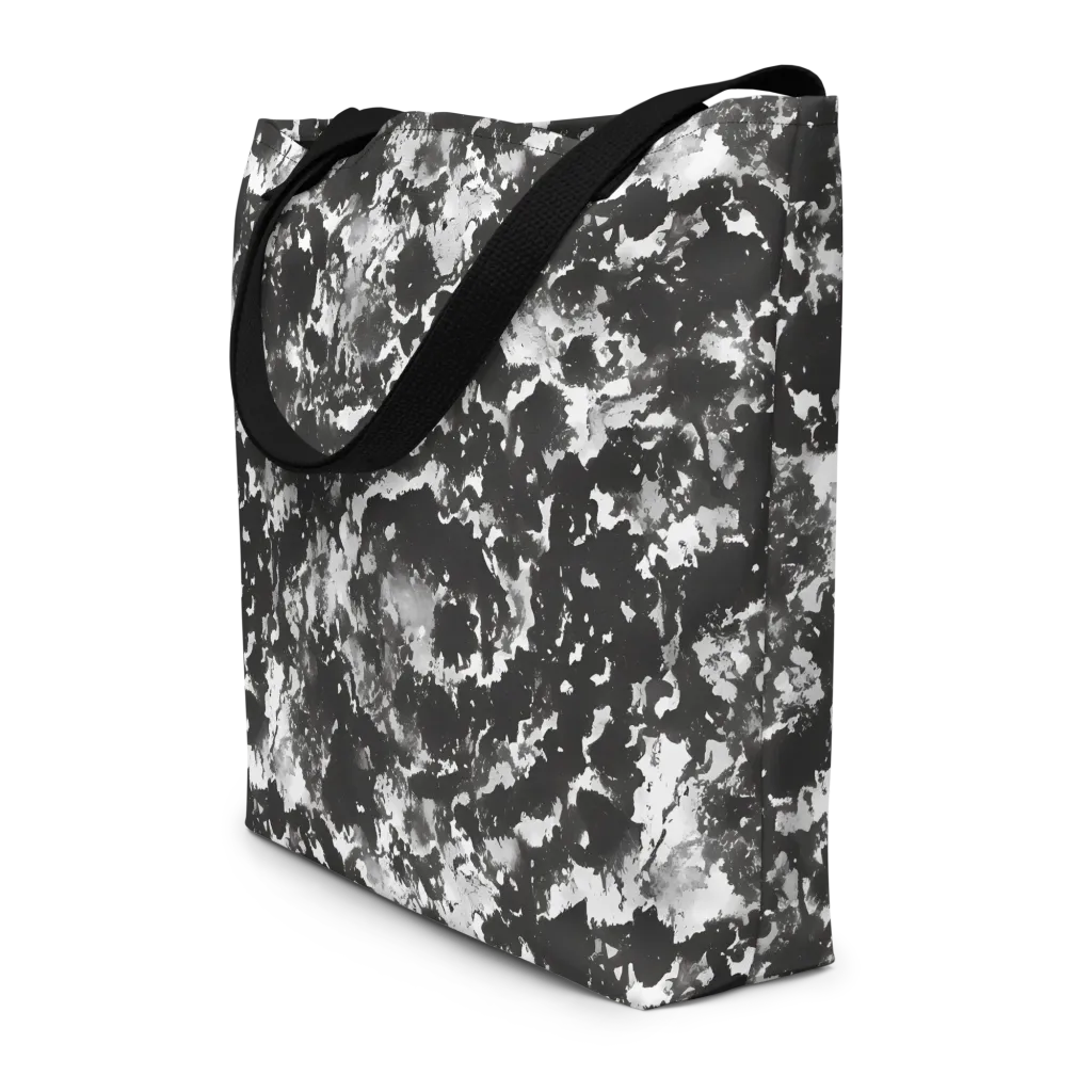 Monochrome Rift on Large Tote Bag W/ Pocket — Front