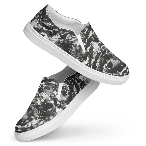Monochrome Rift on a Women's Slip-On Canvas Shoes