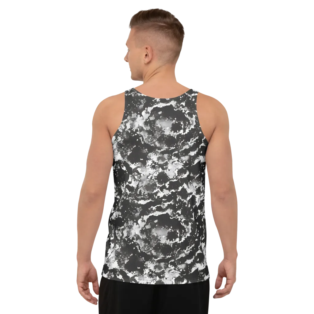 Monochrome Rift on Men's Tank Top — Back