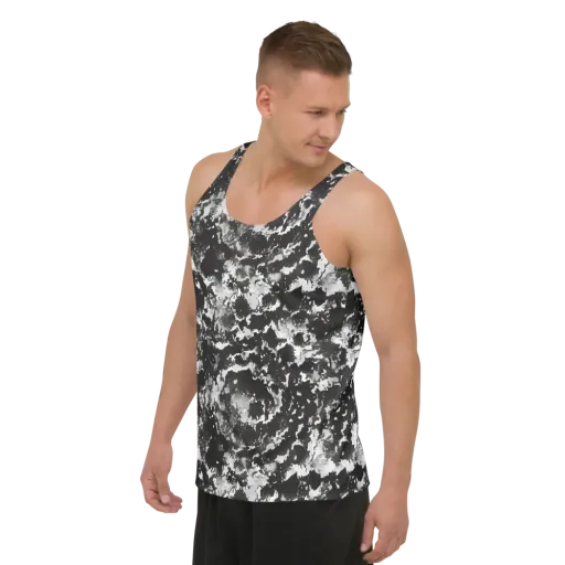 Monochrome Rift on a Men's Tank Top