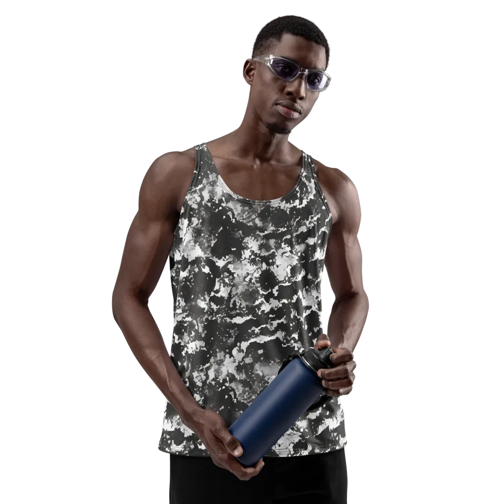 Monochrome Rift on Men's Tank Top — Front