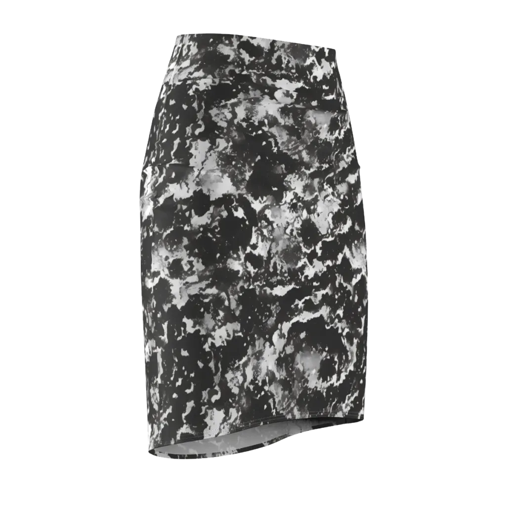 Monochrome Rift on Pencil Skirt — Front Side