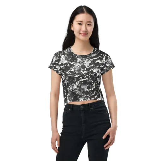 Monochrome Rift on a Crop Tee