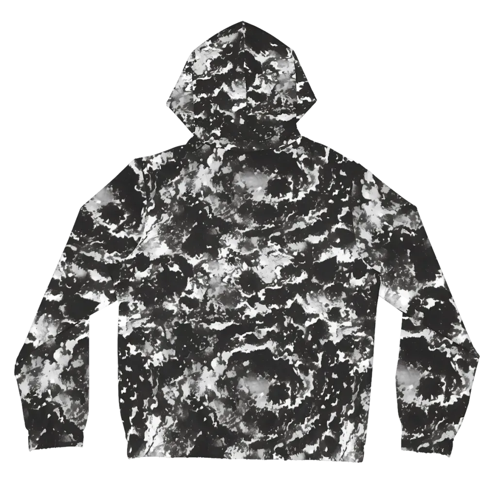 Monochrome Rift on Women's Full-Zip Hoodie — Back