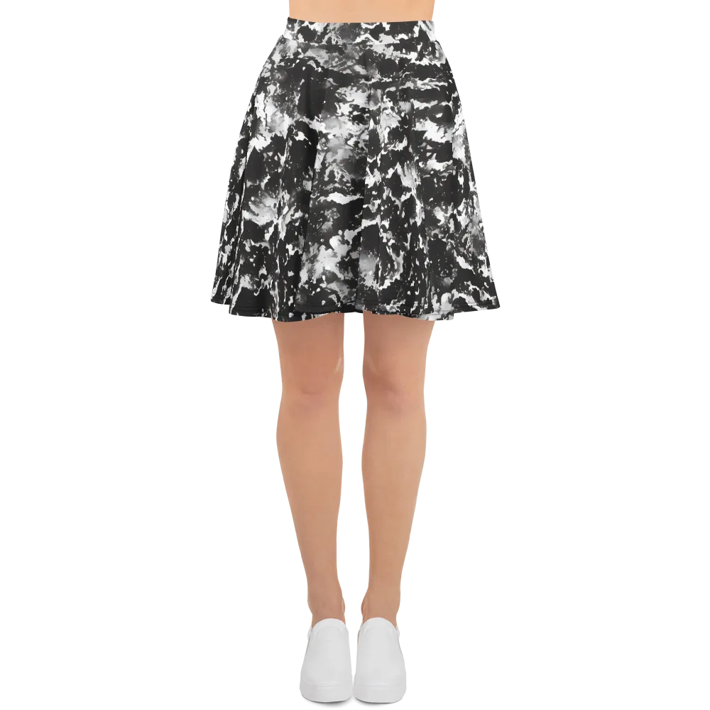 Monochrome Rift on Skater Skirt — Front