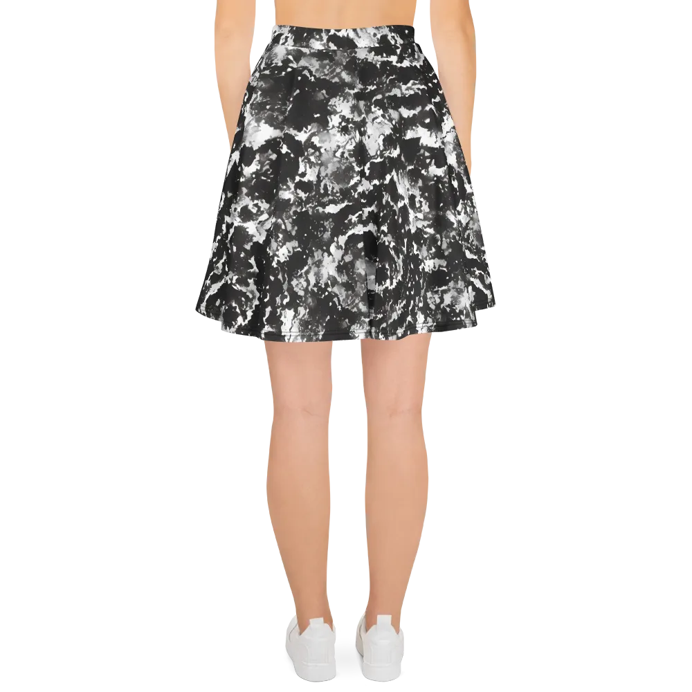 Monochrome Rift on Skater Skirt — Back