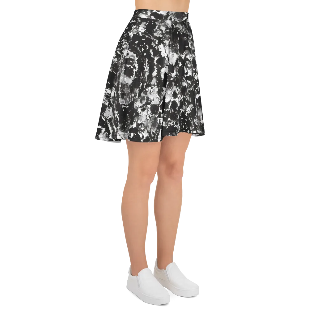 Monochrome Rift on Skater Skirt — Right