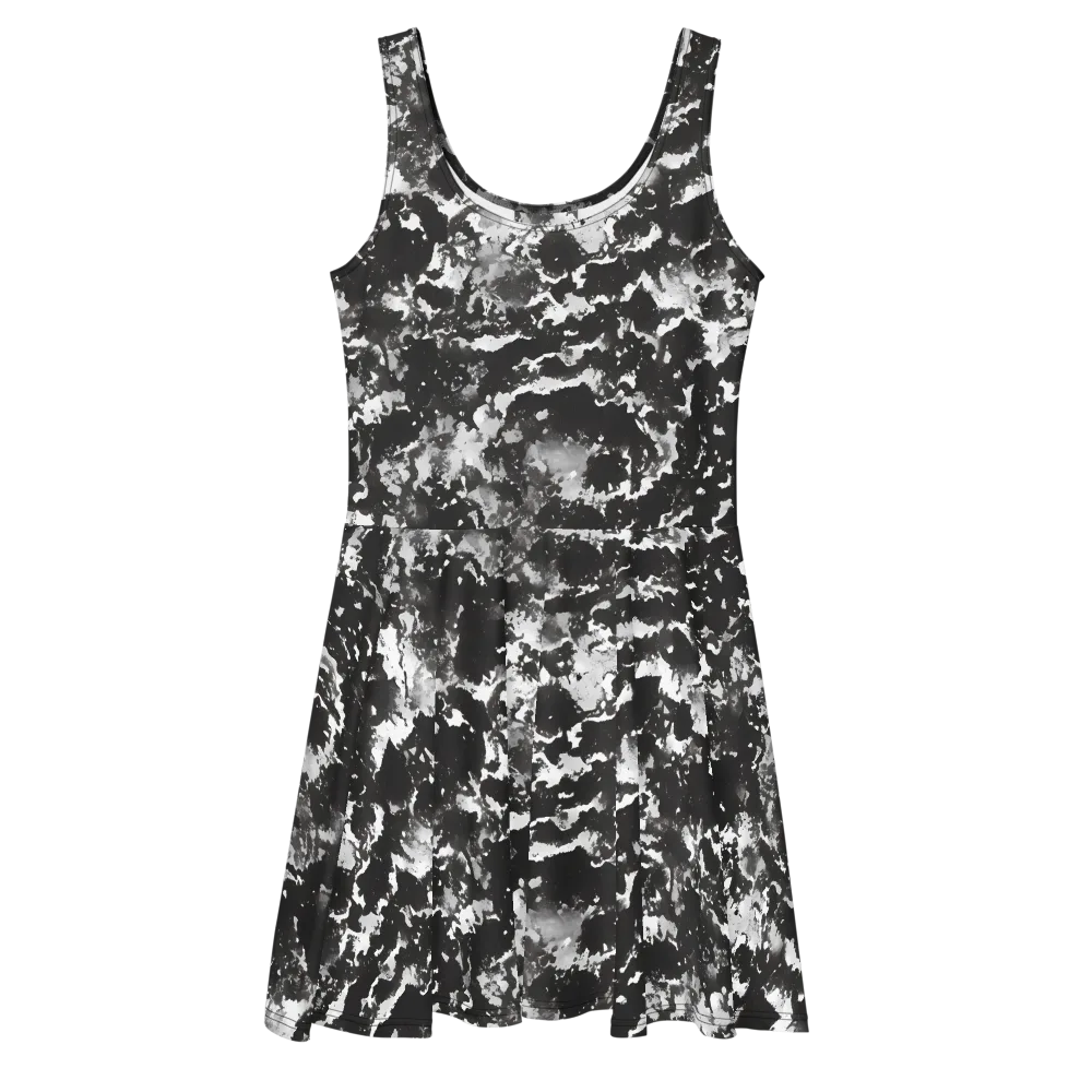 Monochrome Rift on Skater Dress — Front