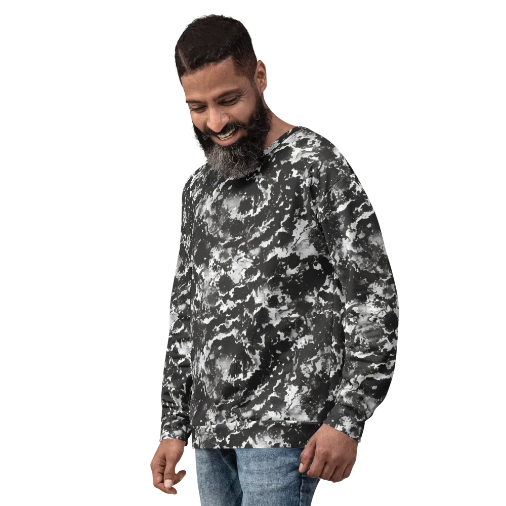 Monochrome Rift on Sweatshirt — Left Front