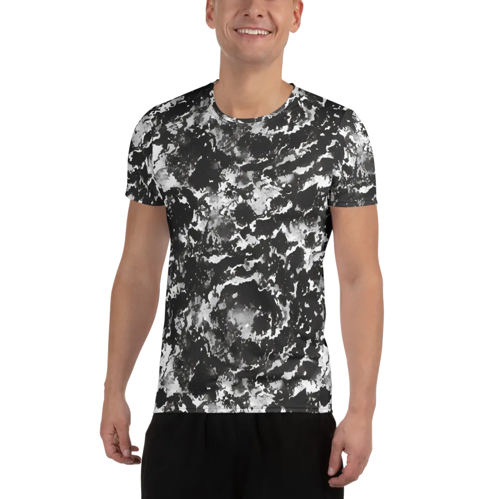 Monochrome Rift on Men's Athletic T-Shirt — Front
