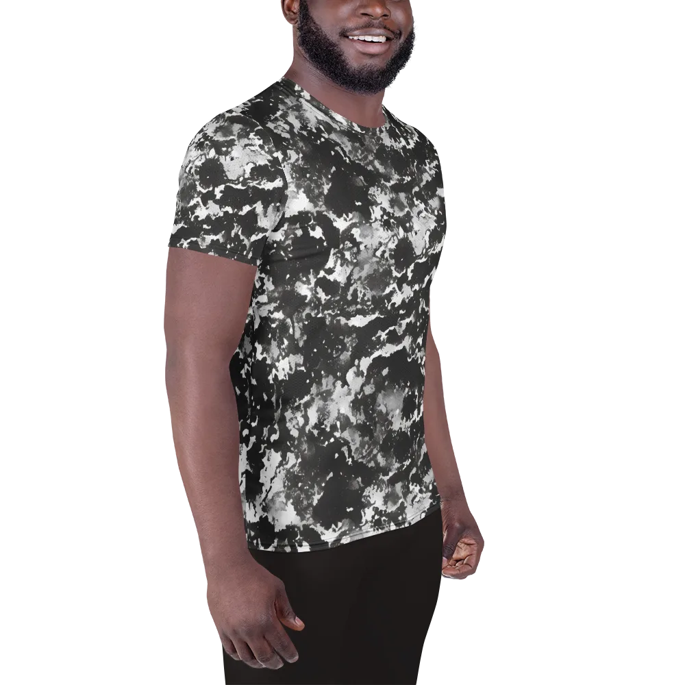 Monochrome Rift on Men's Athletic T-Shirt — Right
