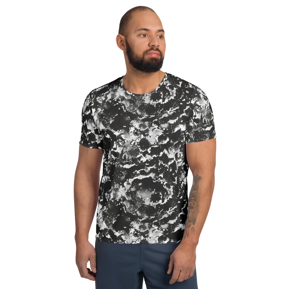 Monochrome Rift on Men's Athletic T-Shirt — Front