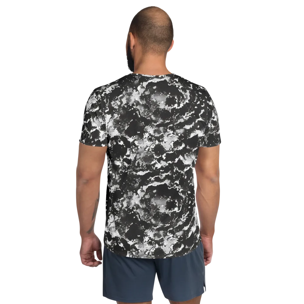 Monochrome Rift on Men's Athletic T-Shirt — Back