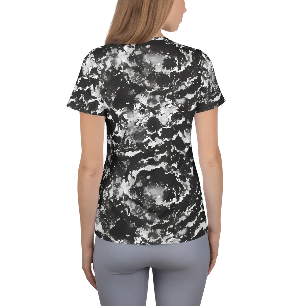 Monochrome Rift on Women's Athletic T-Shirt — Back