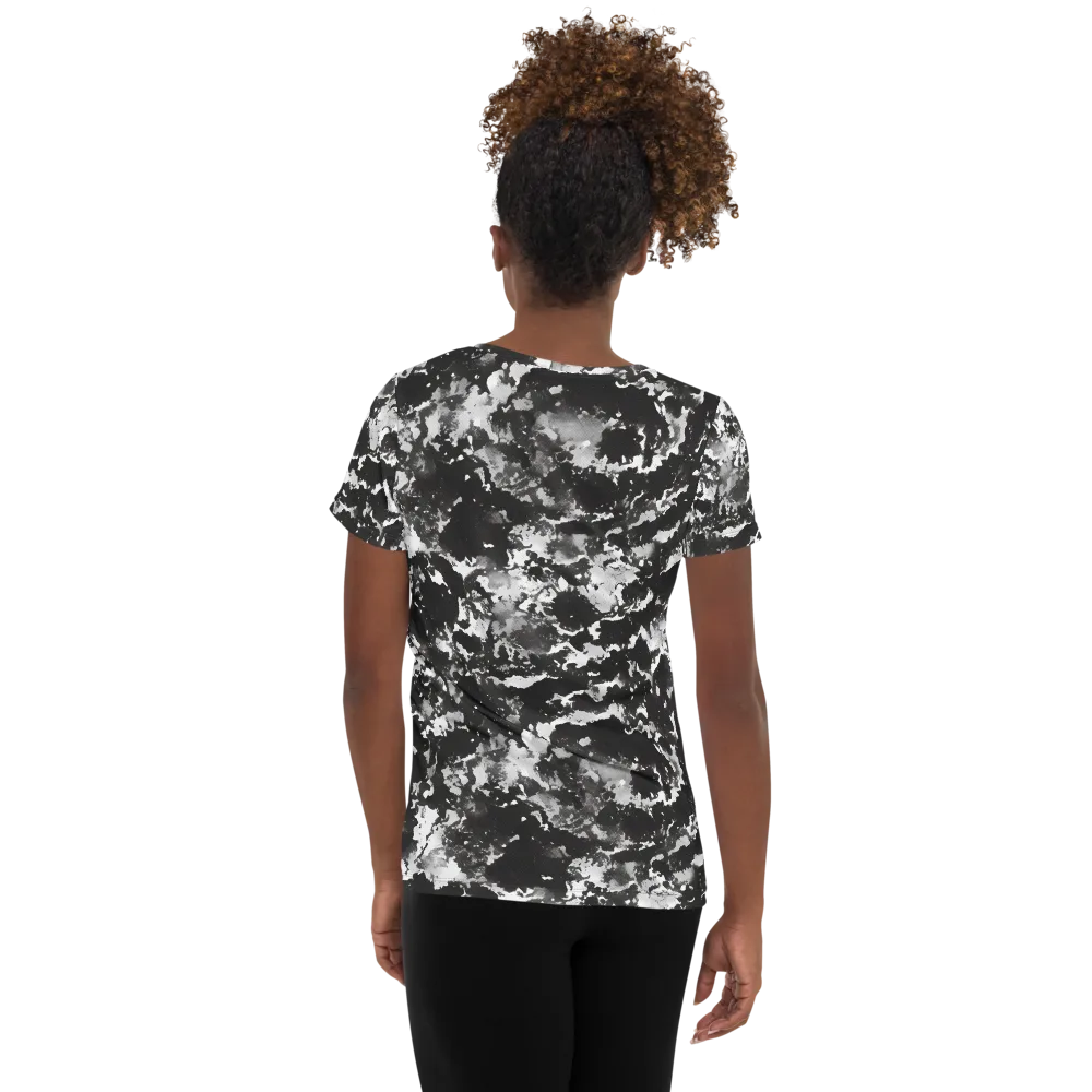Monochrome Rift on Women's Athletic T-Shirt — Back