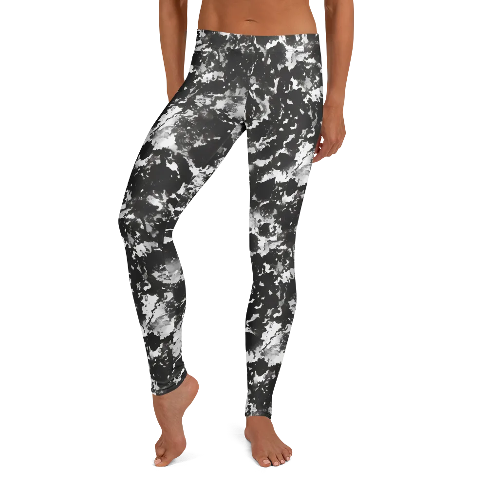 Monochrome Rift on Leggings — Front