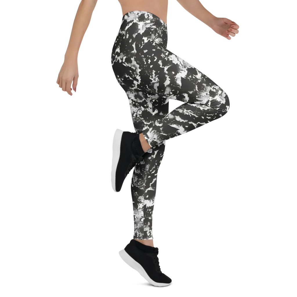 Monochrome Rift on Leggings — Right