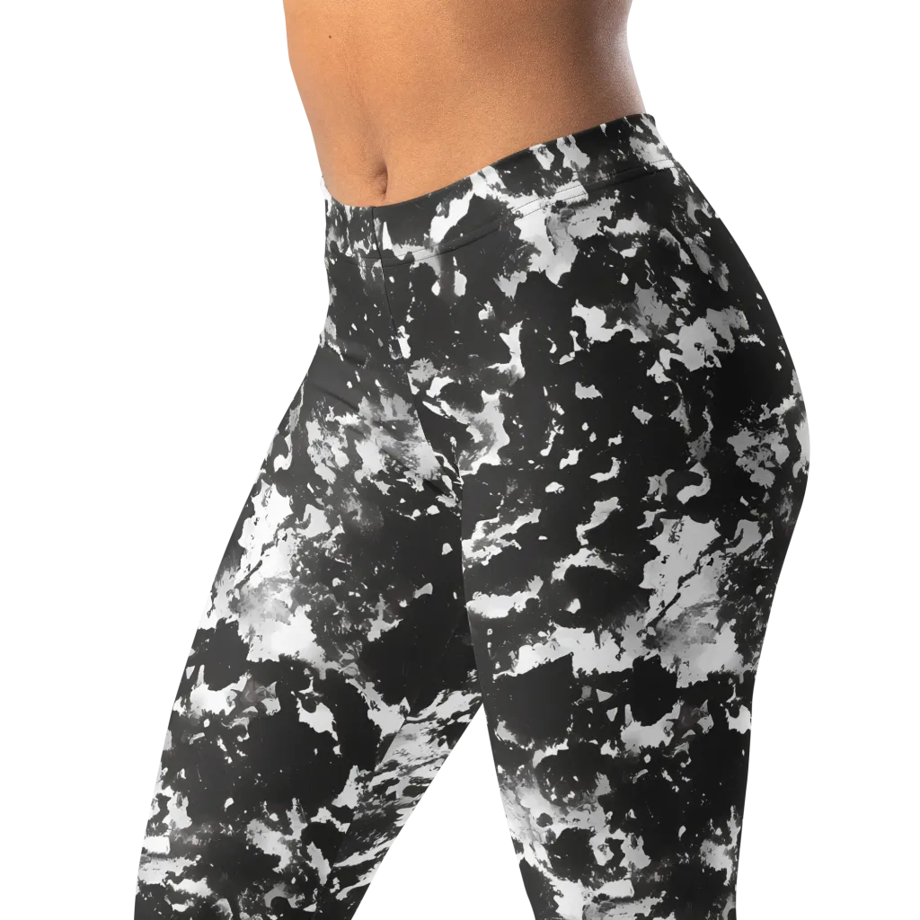 Monochrome Rift on Leggings — Left Front