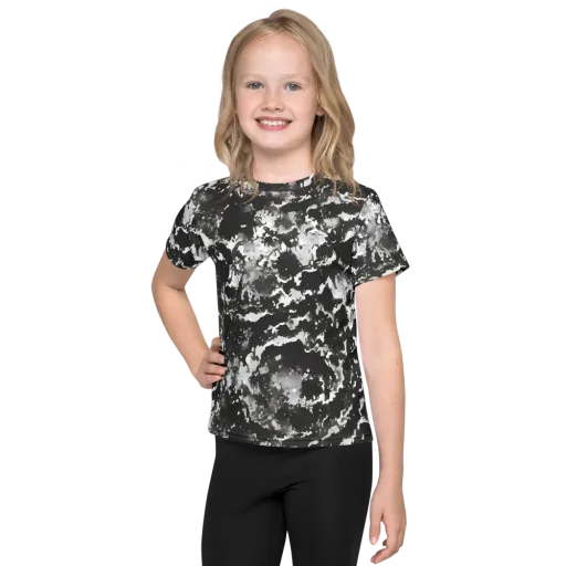 Monochrome Rift on a Kids Crew Neck T-Shirt