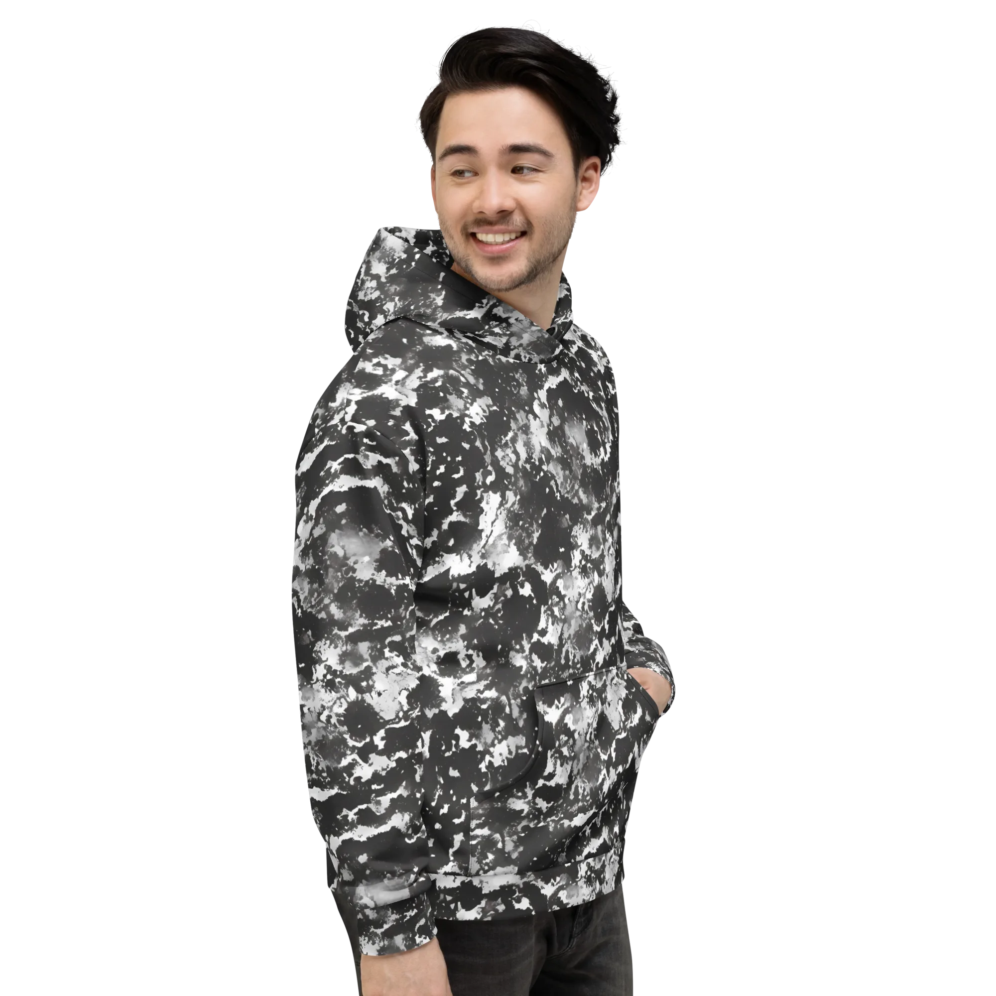 Monochrome Rift on Hoodie — Right