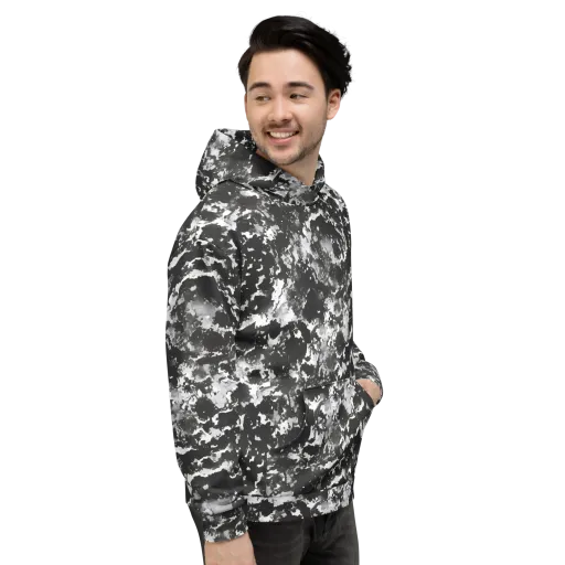 Monochrome Rift on a Hoodie