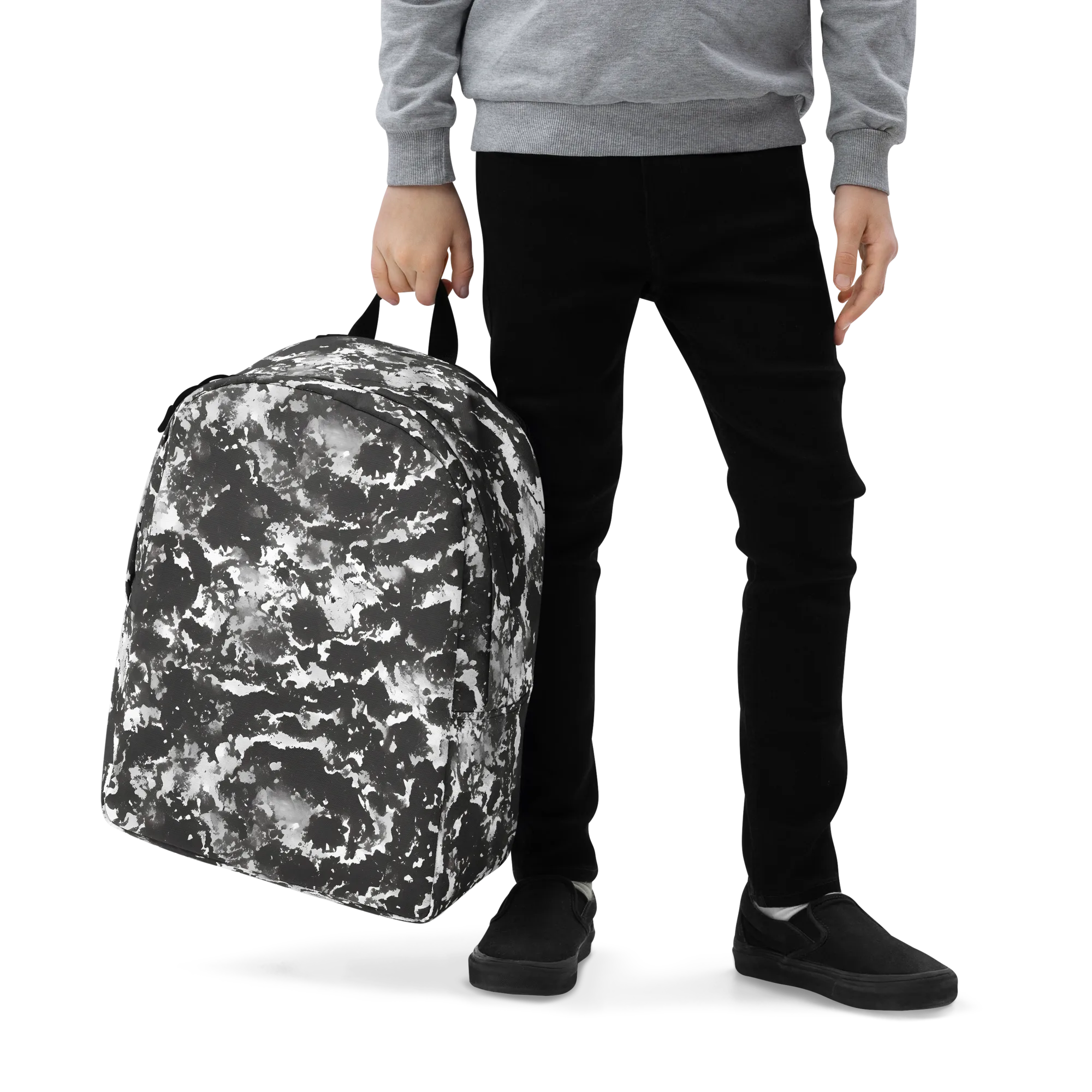 Monochrome Rift on Minimalist Backpack — Zoomed-in