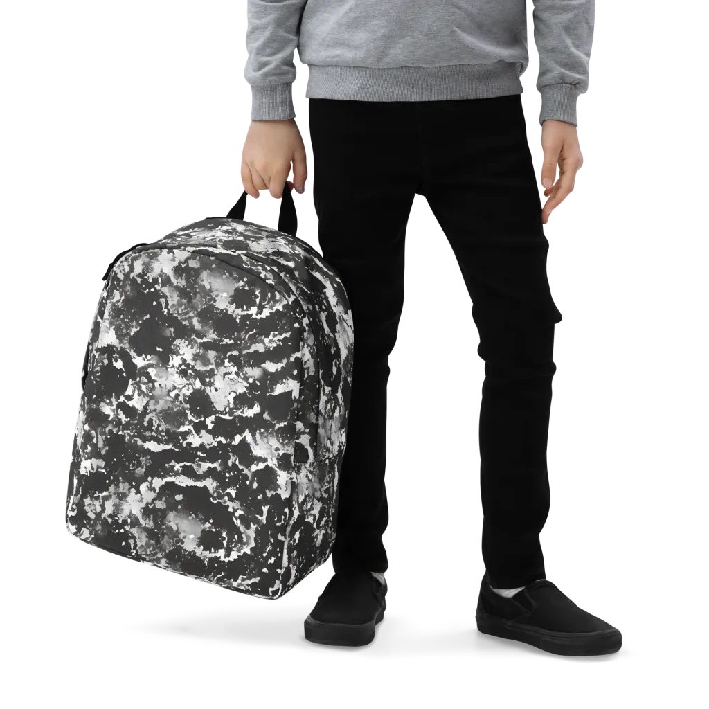 Monochrome Rift on Minimalist Backpack — Zoomed-in