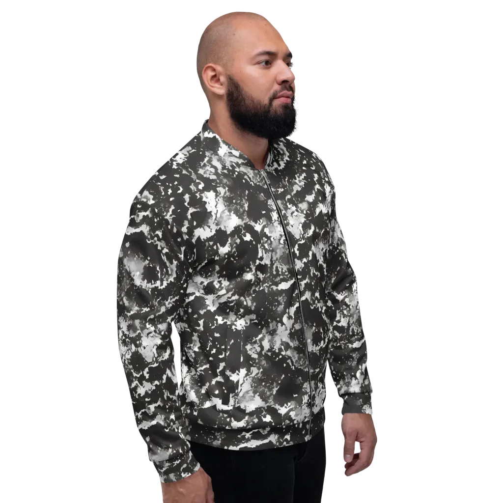Monochrome Rift on Bomber Jacket — Right
