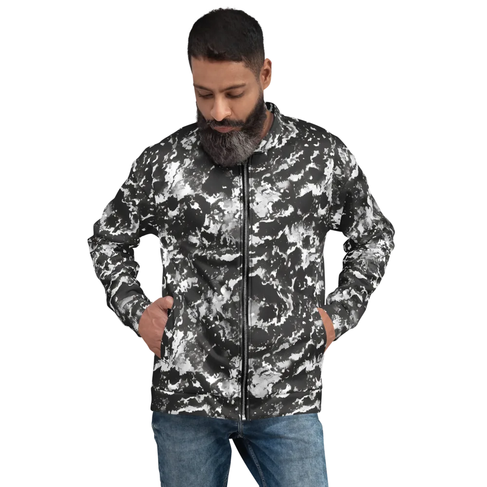 Monochrome Rift on Bomber Jacket — Front