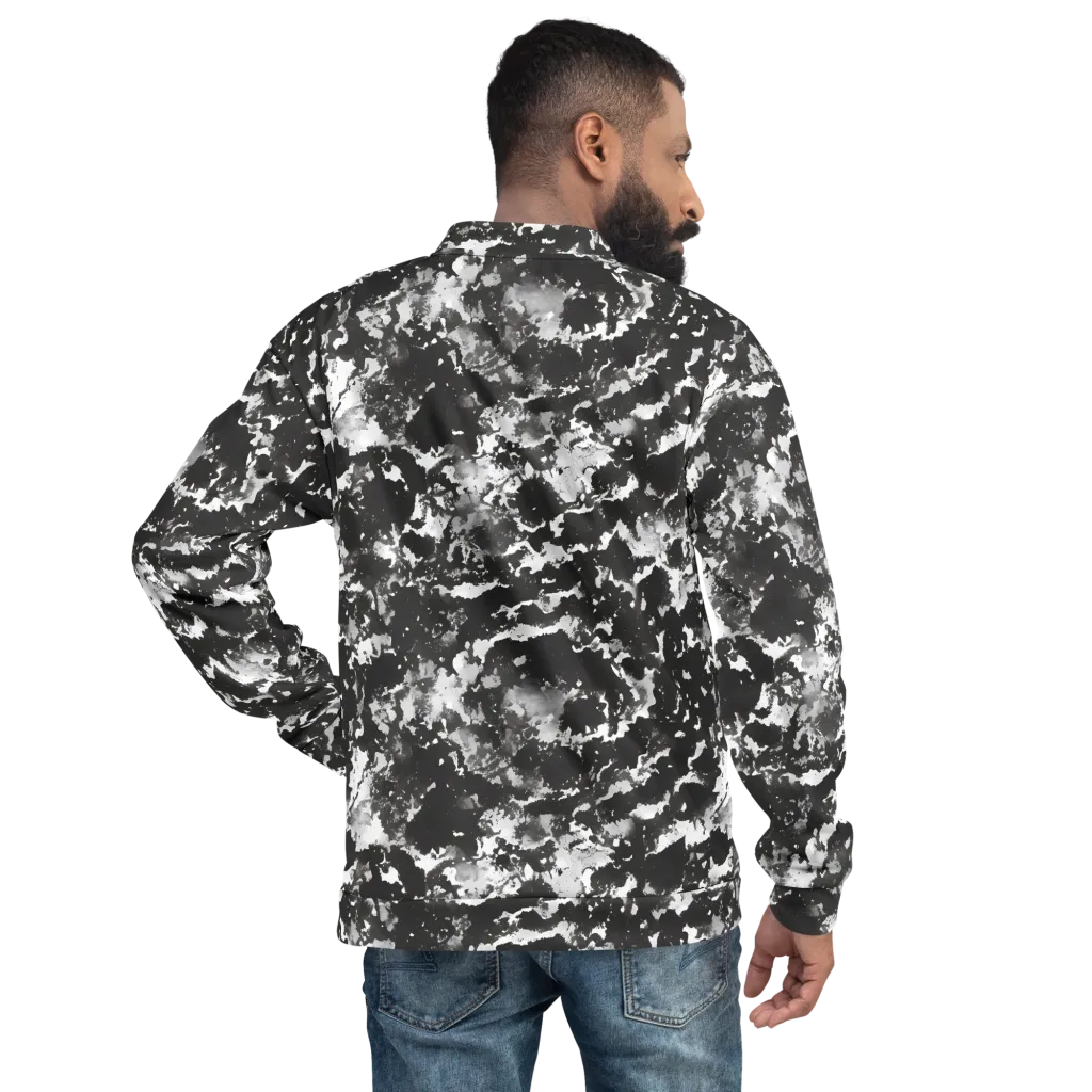 Monochrome Rift on Bomber Jacket — Back