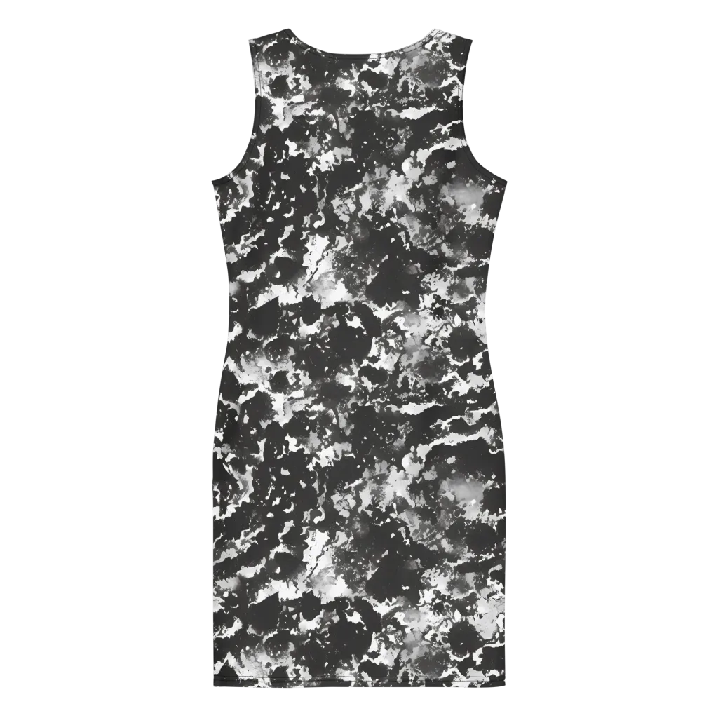 Monochrome Rift on Bodycon Dress — Back