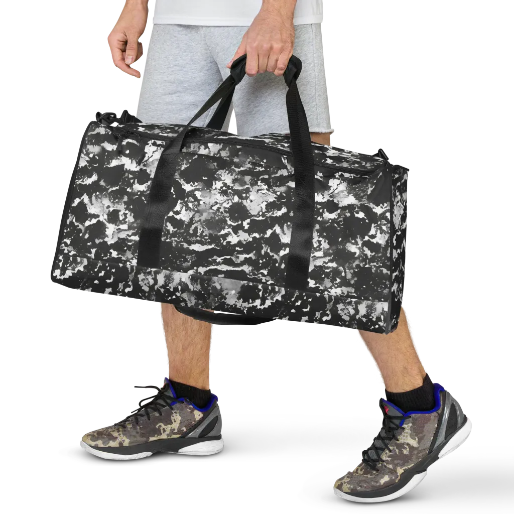 Monochrome Rift on Duffle Bag — Front