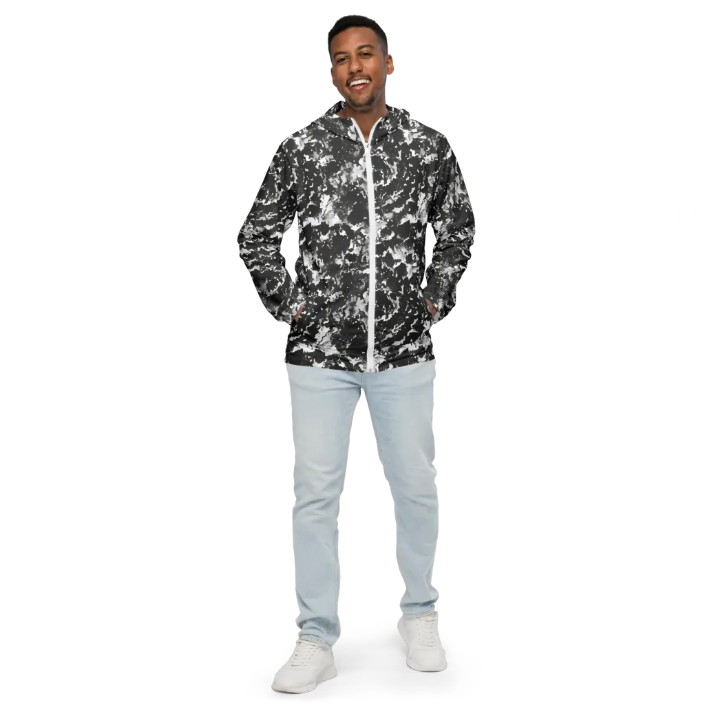 Monochrome Rift on Men's Windbreaker — Front
