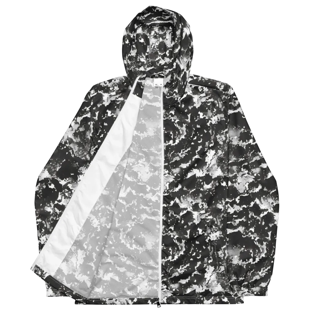 Monochrome Rift on Men's Windbreaker — Front