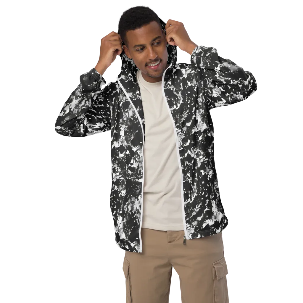 Monochrome Rift on Men's Windbreaker — Front