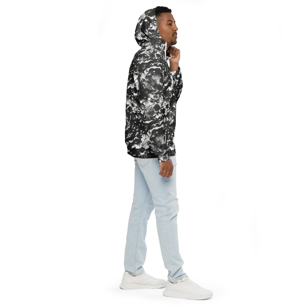 Monochrome Rift on Men's Windbreaker — Right
